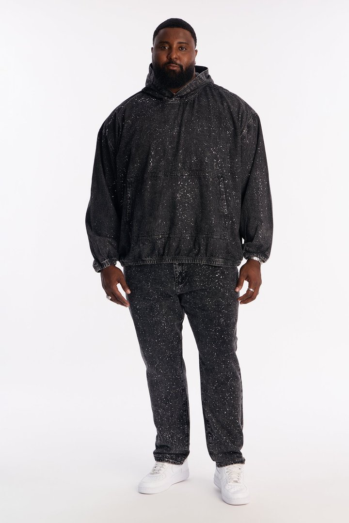 Shimmering Nights Denim Pull Over Jacket - Black Wash