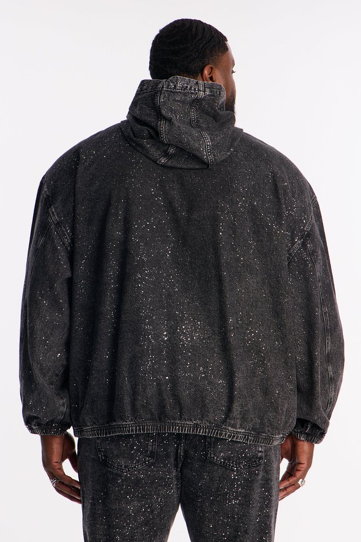 Shimmering Nights Denim Pull Over Jacket - Black Wash
