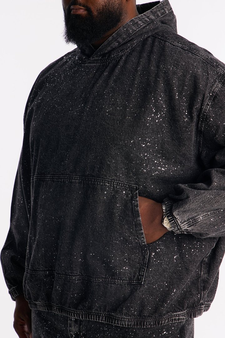 Shimmering Nights Denim Pull Over Jacket - Black Wash