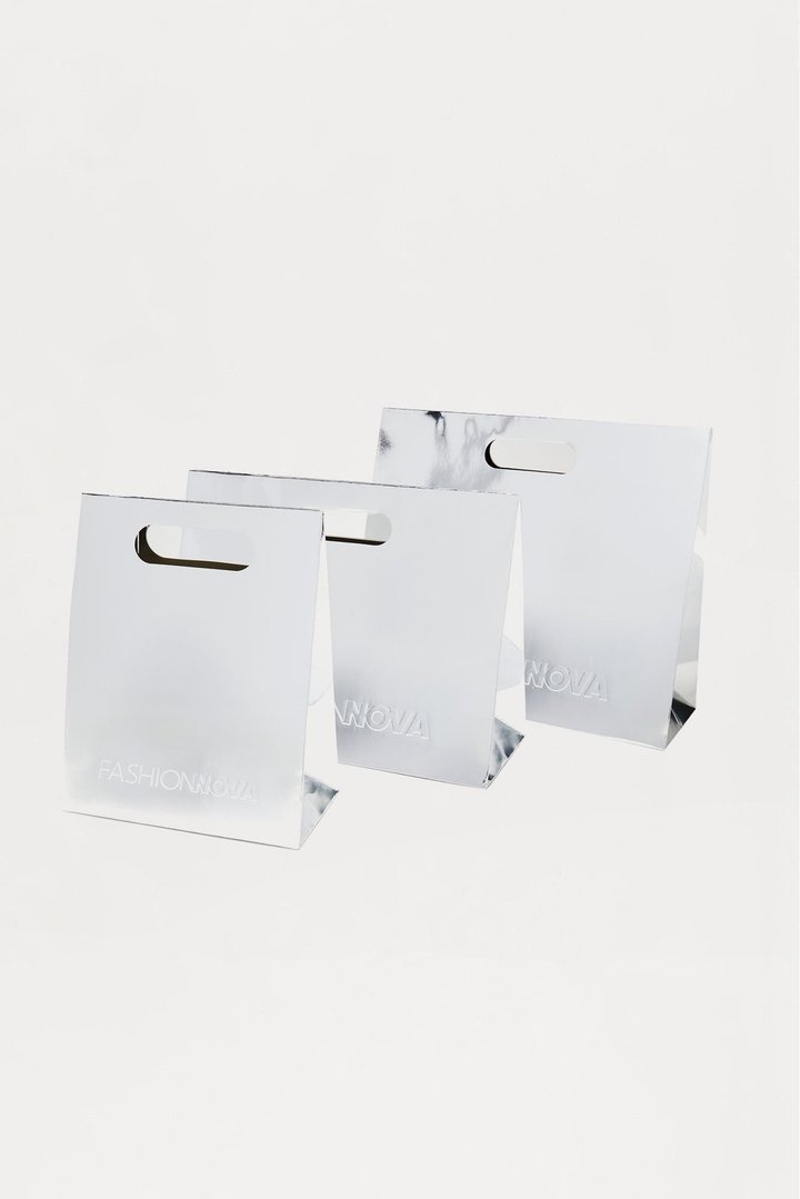 Fashion Nova Gift Bag - Chrome - Silver