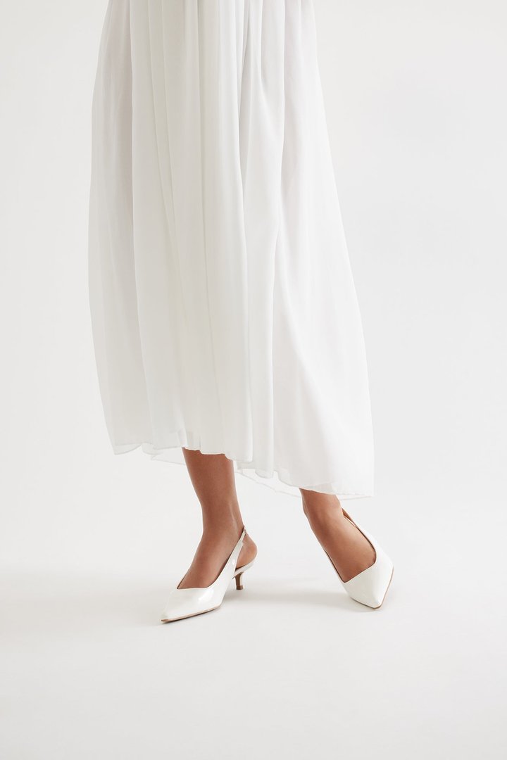 Rora Kitten Heel Pumps - White