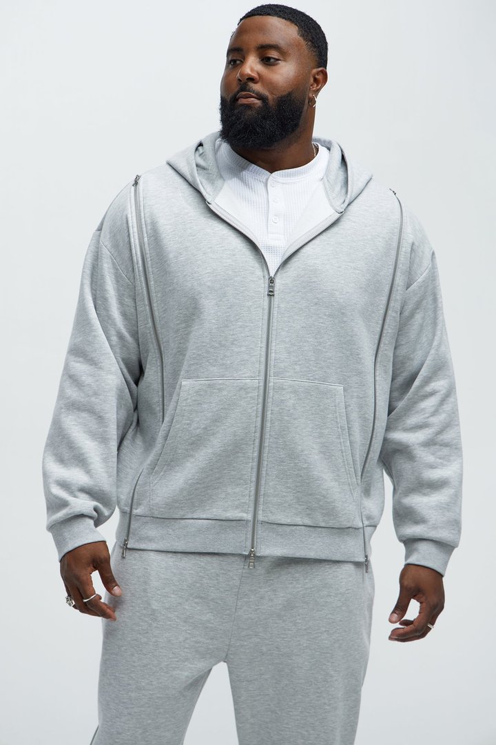 Tayson Stay Away Zip Up Hoodie - Heather Grey
