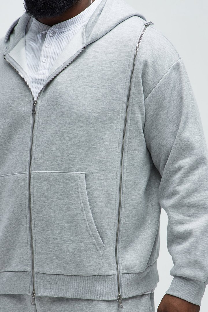 Tayson Stay Away Zip Up Hoodie - Heather Grey