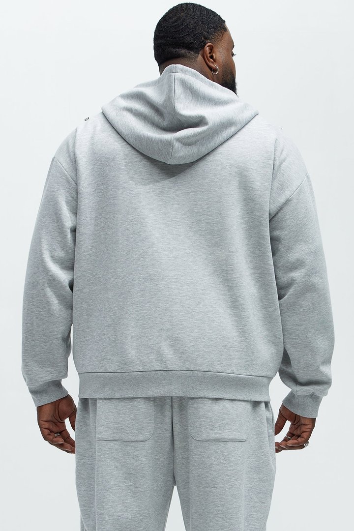 Tayson Stay Away Zip Up Hoodie - Heather Grey