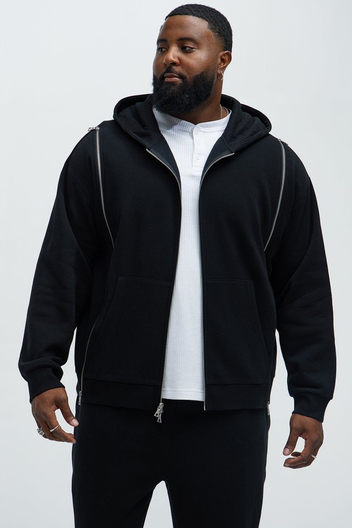 Tayson Stay Away Zip Up Hoodie - Black