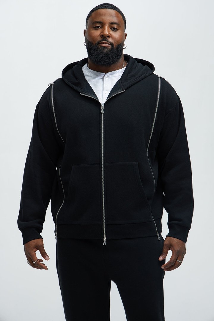 Tayson Stay Away Zip Up Hoodie - Black