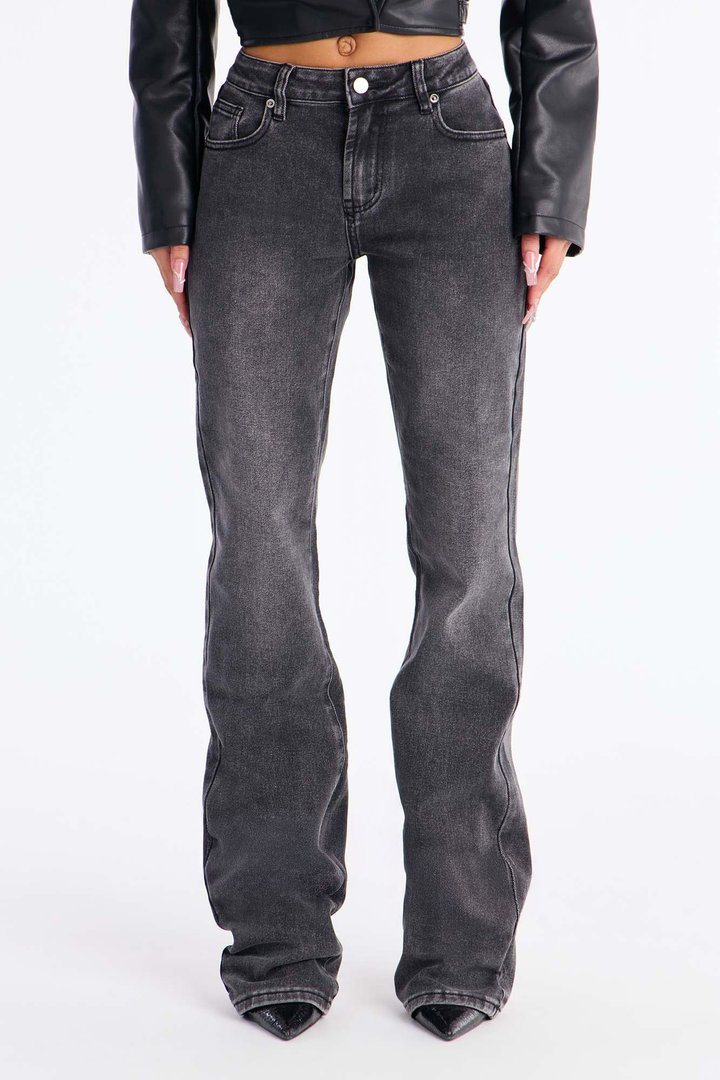 Adriatic Stacked Slim Straight Jeans - Black Wash