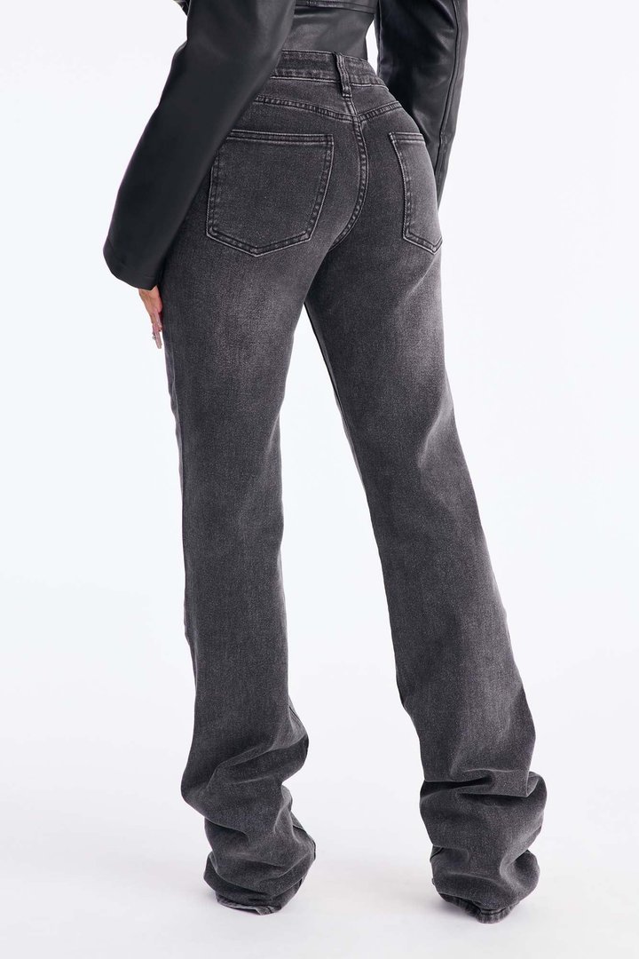 Adriatic Stacked Slim Straight Jeans - Black Wash