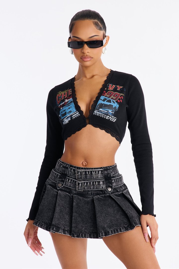 Racing Chevy 99 Ribbed Top - Black