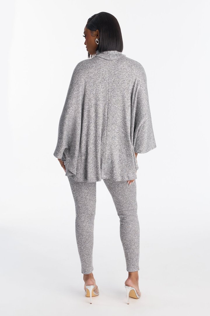 Stella Draped Turtleneck Legging Set - Grey