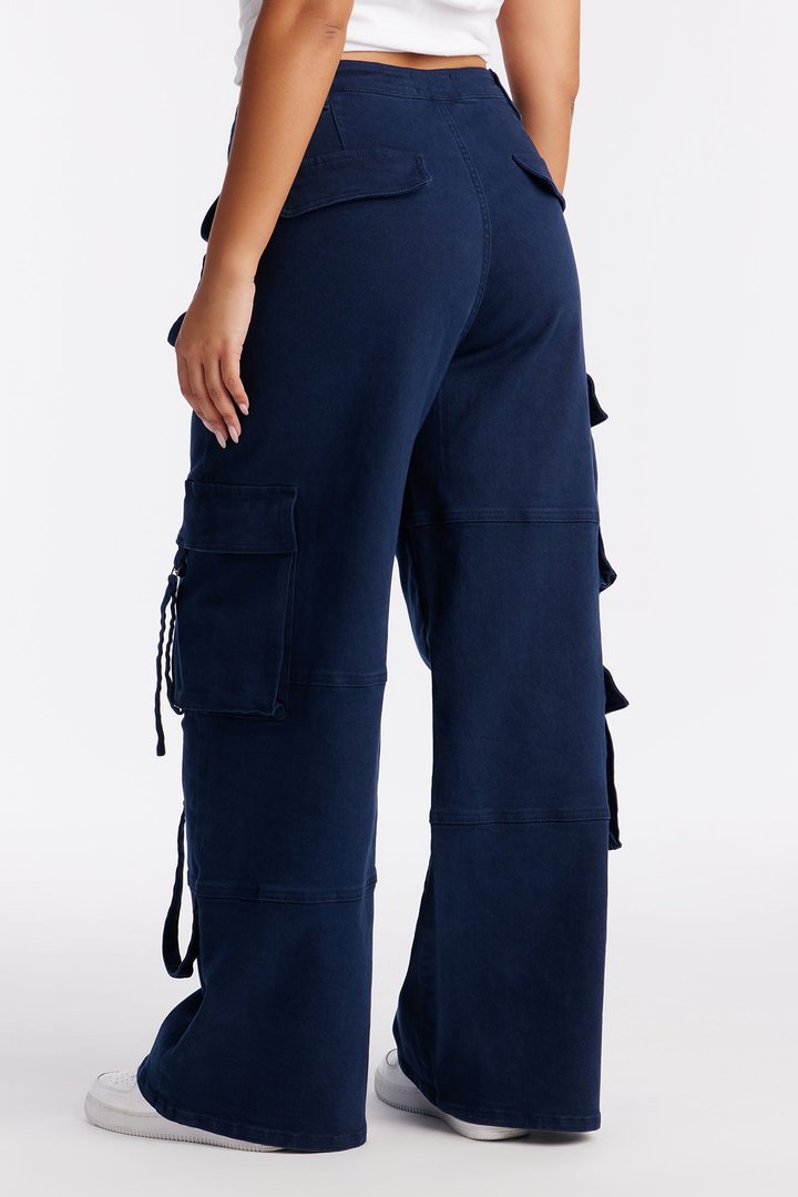 Desi Mineral Wash Cargo Pant - Navy