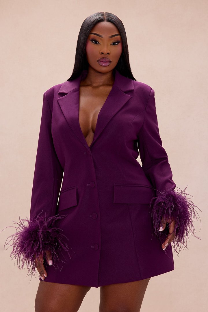 Mirage Blazer Mini Dress - Plum