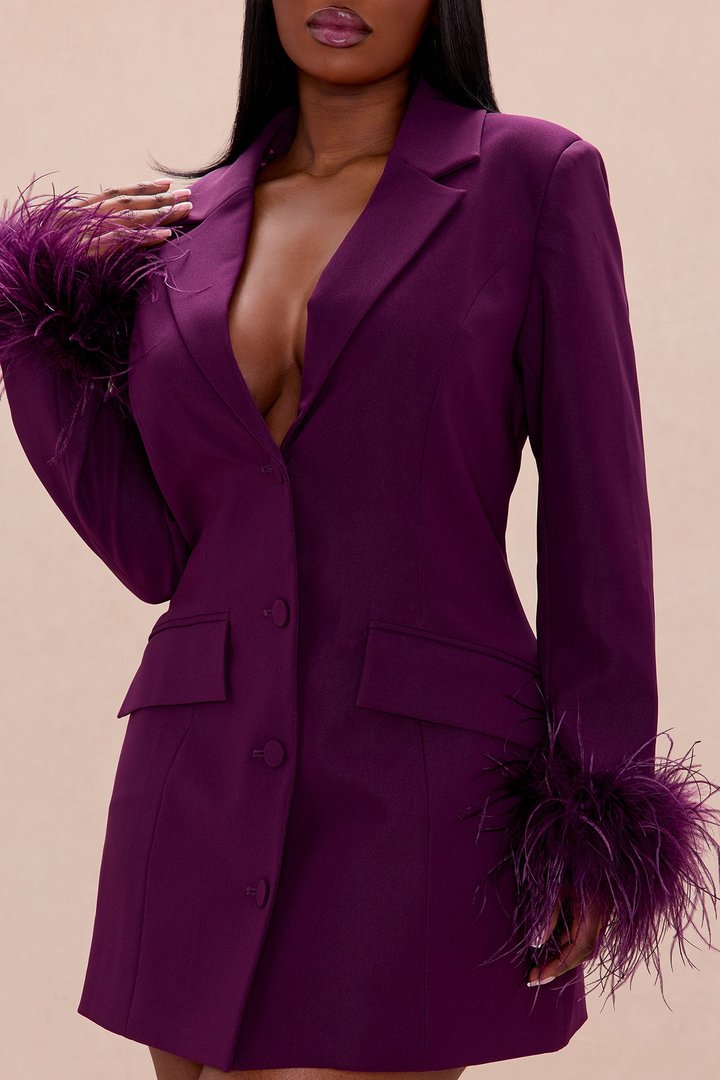 Mirage Blazer Mini Dress - Plum
