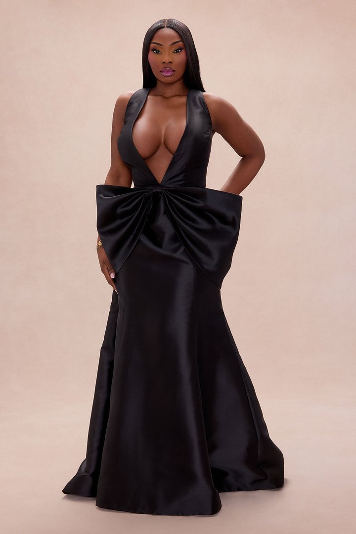 Mia Taffeta Gown - Black