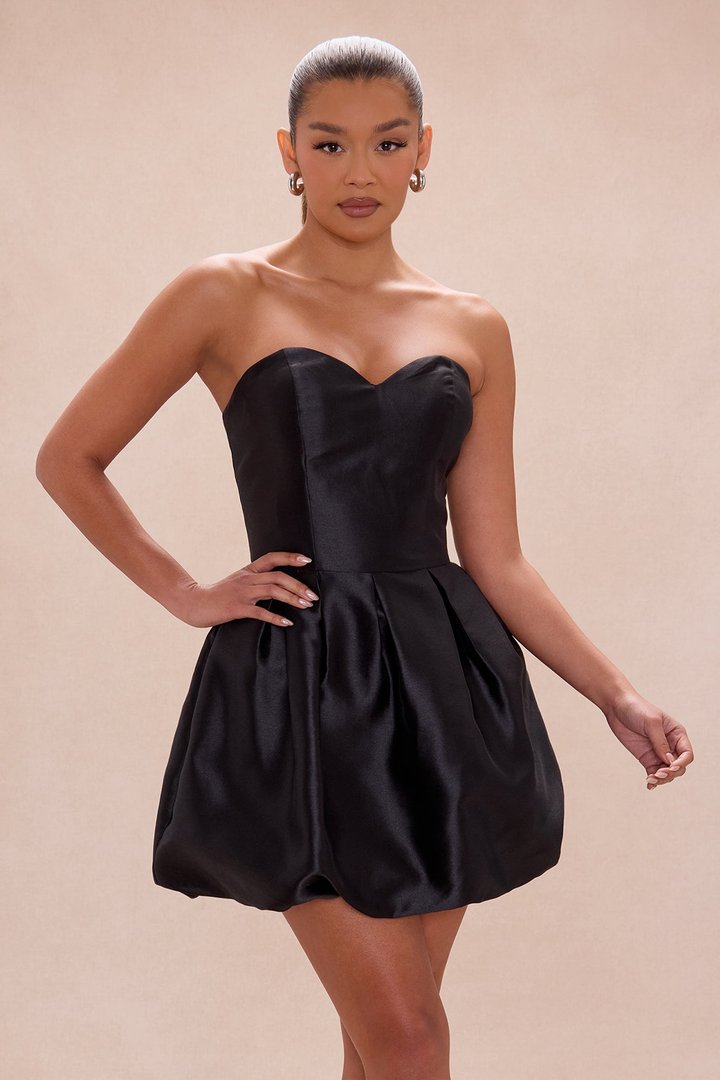 Chic Drama 2 Piece Cape Mini Dress Set - Black