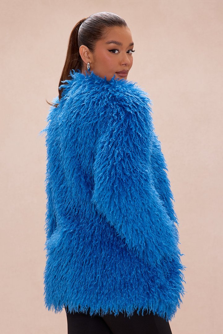 Aubrie Faux Fur Jacket - Blue