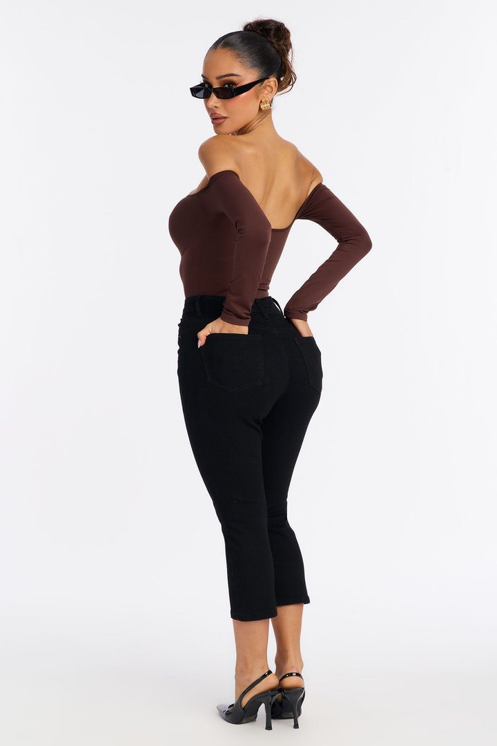Manchester Stretch Skinny Capri Jeans - Black