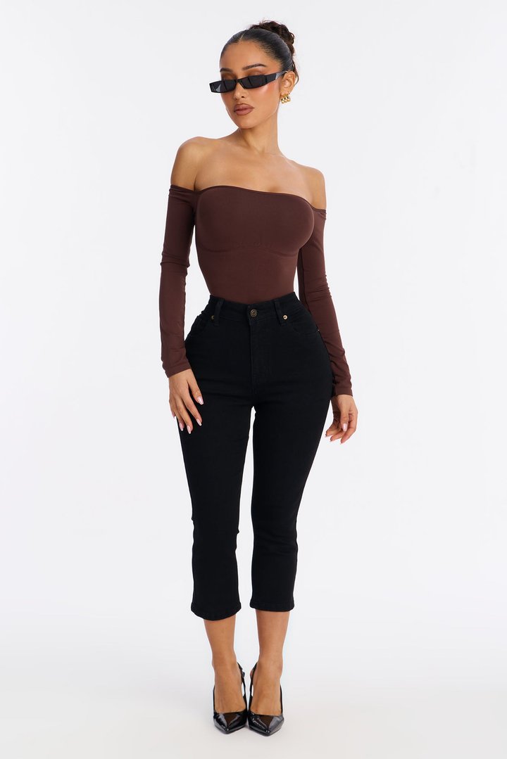 Manchester Stretch Skinny Capri Jeans - Black