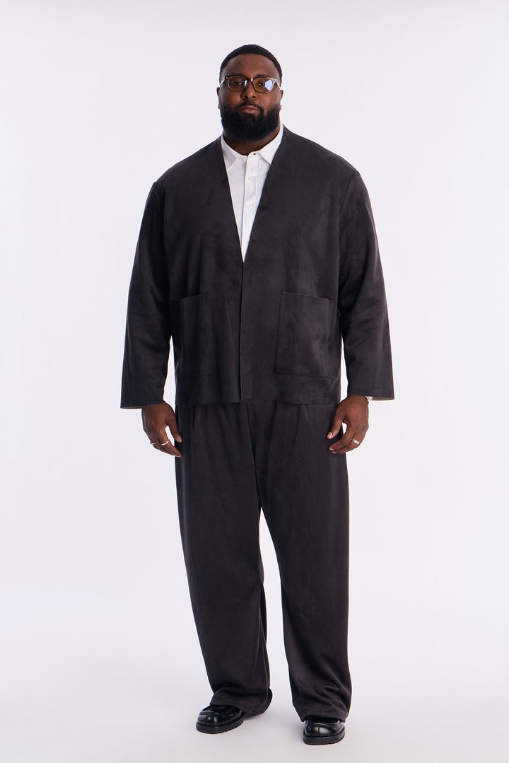 Noven Edge Suede Jacket - Charcoal