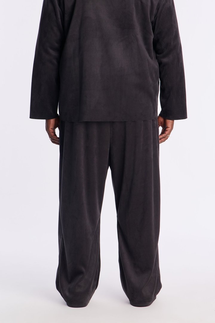 Noven Edge Suede Drawstring Pant - Charcoal