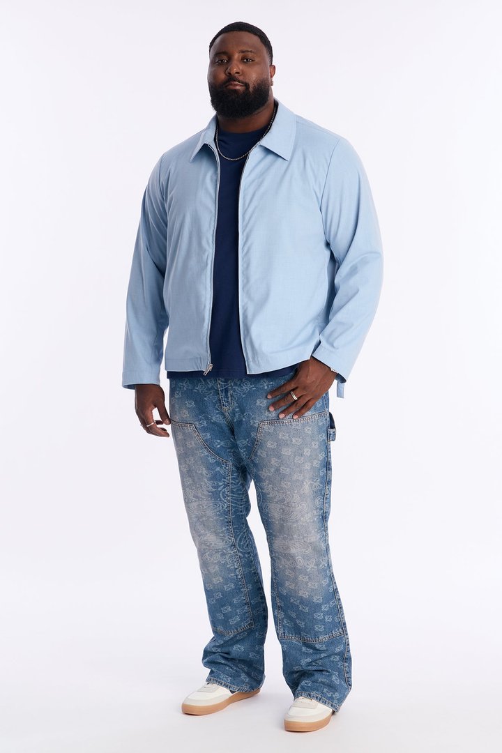 Paisley Last Stacked Slim Flare Carpenter Jean - Medium Blue Wash