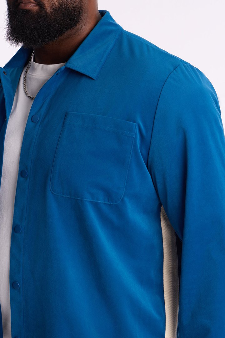 Crescent Button Up Shirt - Blue