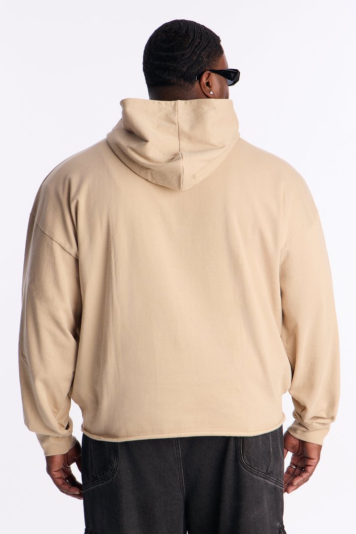 Aint A Saint Raw Hem Oversized Hoodie - Cream