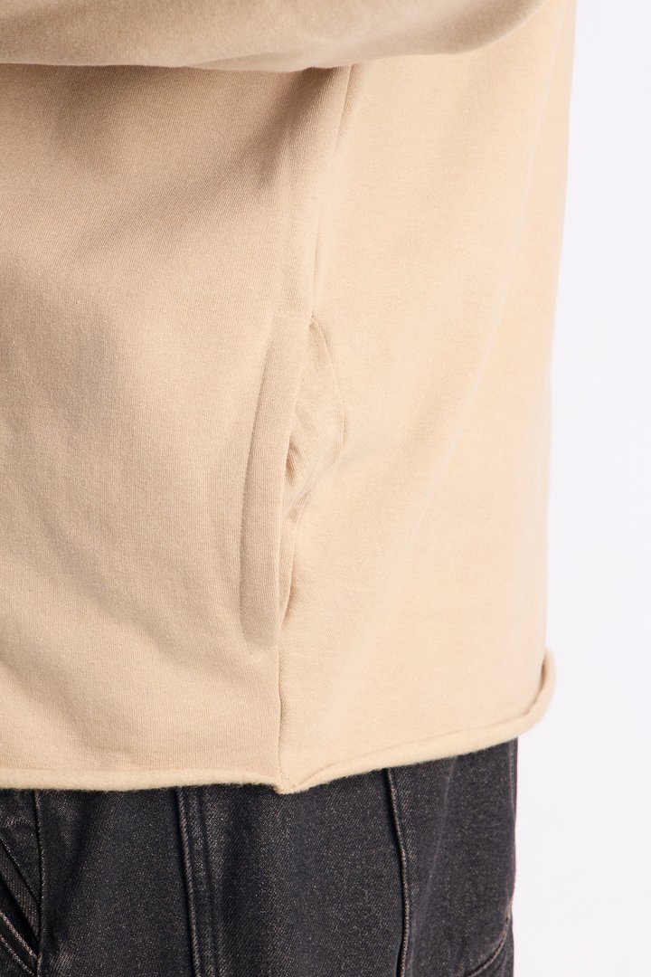 Aint A Saint Raw Hem Oversized Hoodie - Cream