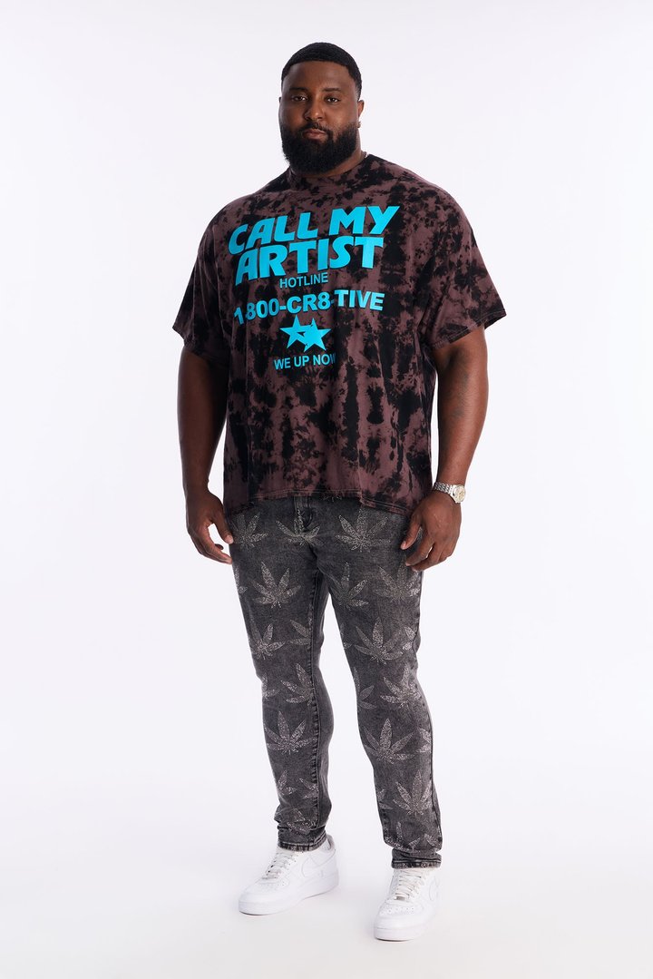 Skinny Blazing Away Rhinestone Jean - Black Wash