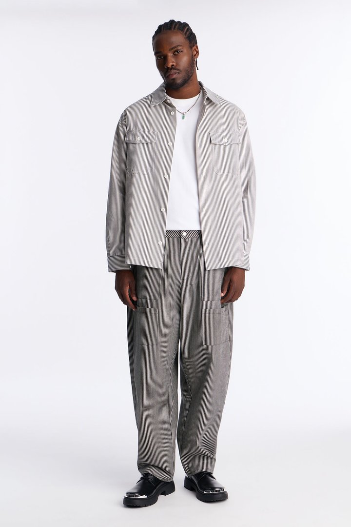 Balloon Fit Tokyo Drift Striped Pant - Black
