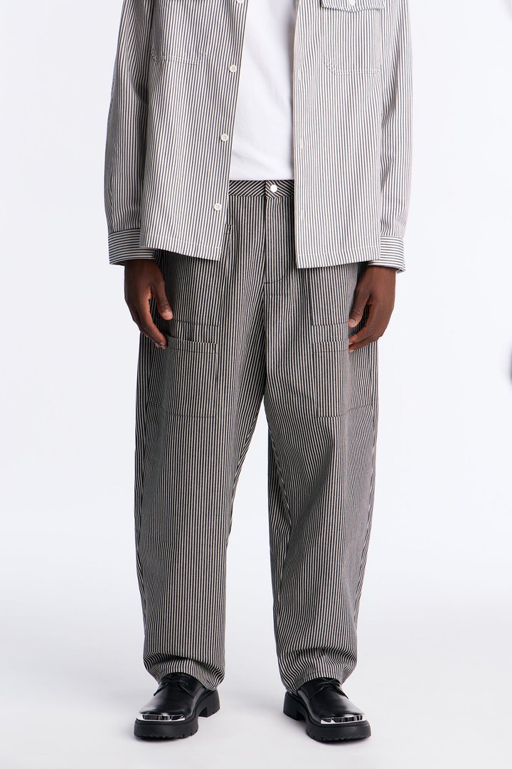 Balloon Fit Tokyo Drift Striped Pant - Black