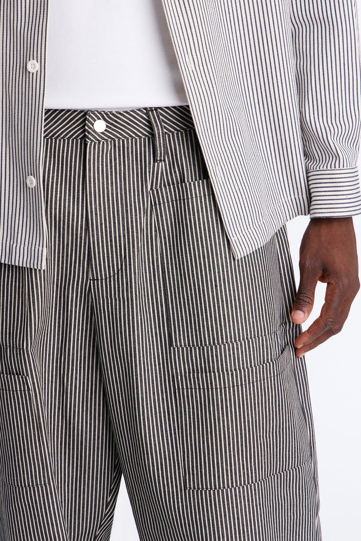 Balloon Fit Tokyo Drift Striped Pant - Black