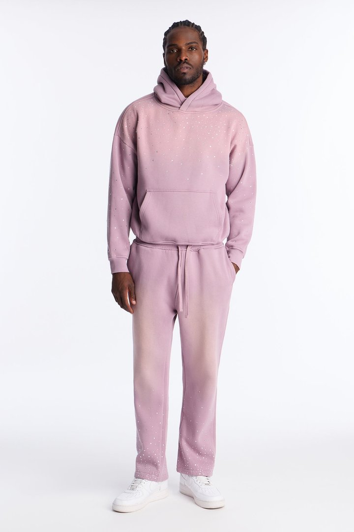 Run Them Rhinestones Relaxed Sweatpants - Pink