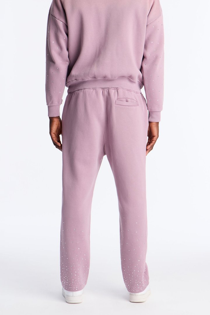 Run Them Rhinestones Relaxed Sweatpants - Pink