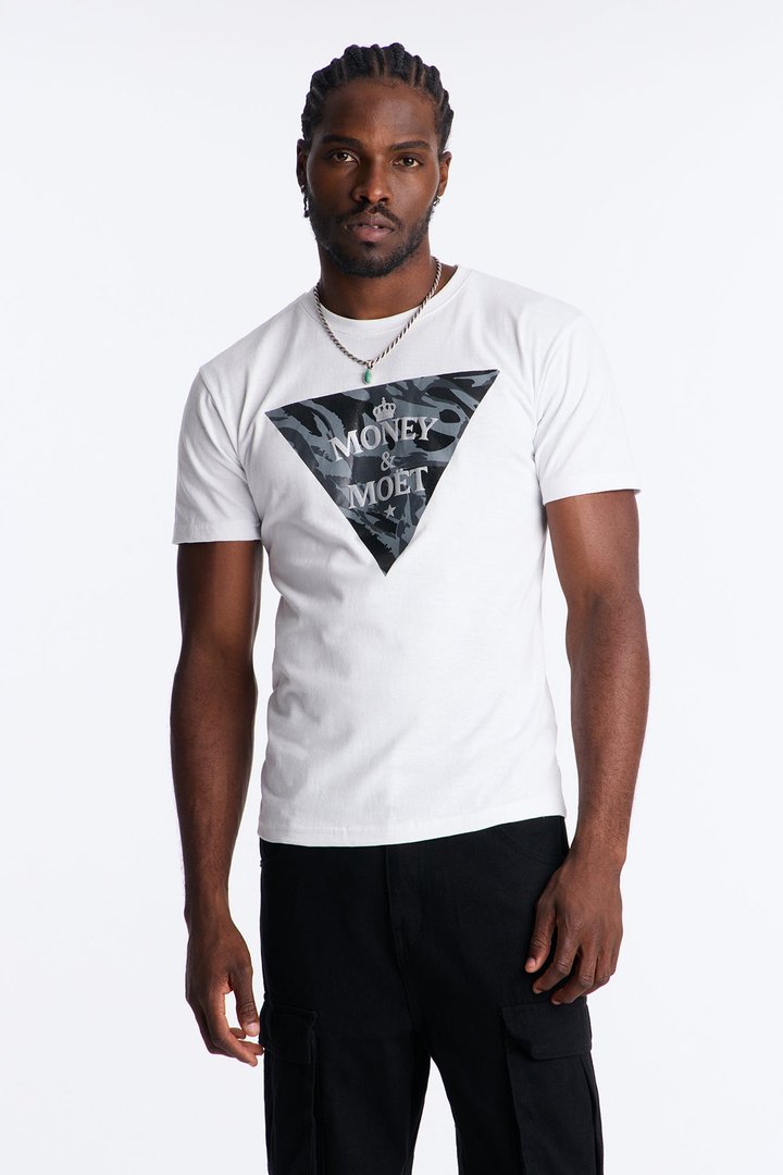 Money & Moet Short Sleeve Tee - White