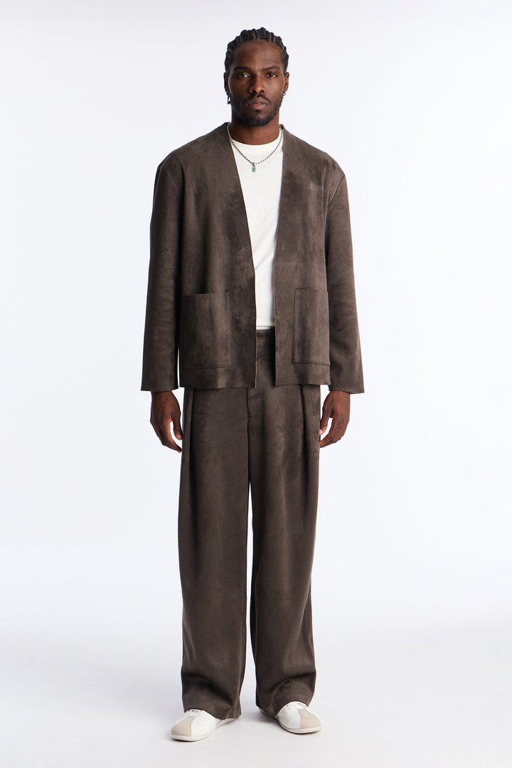 Noven Edge Suede Jacket - Grey