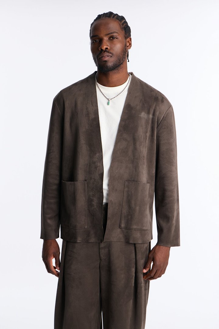 Noven Edge Suede Jacket - Grey