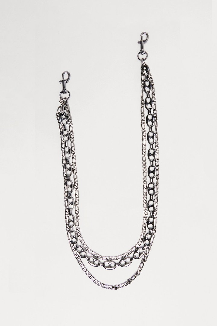 Hit The Stage Layered Pant Chain - Gunmetal