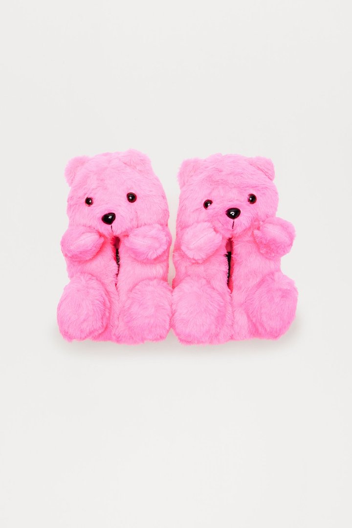 Mini Cute And Cuddly Teddy Bear Slippers - Pink