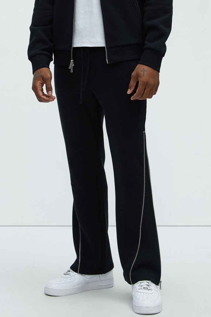 Tayson Stay Away Relaxed Flare Sweatpants - Black