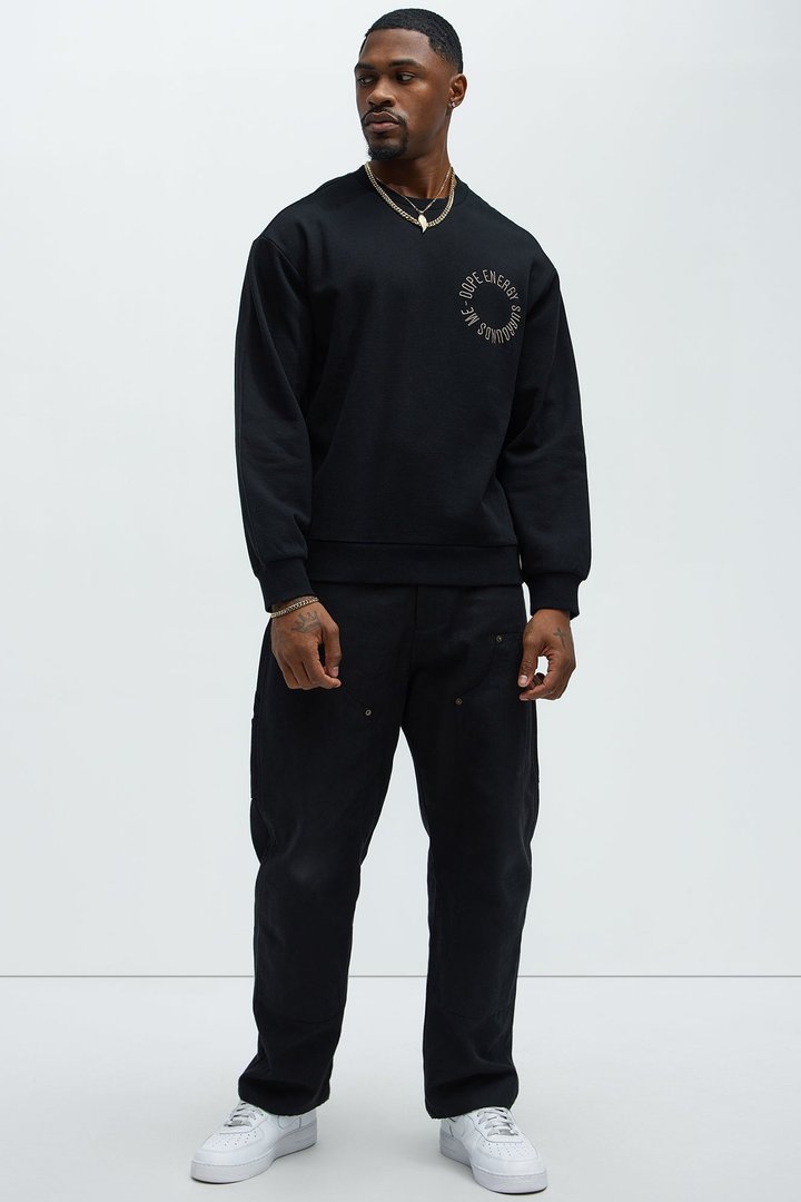 Tayson Dope Energy Crewneck Sweatshirt - Black