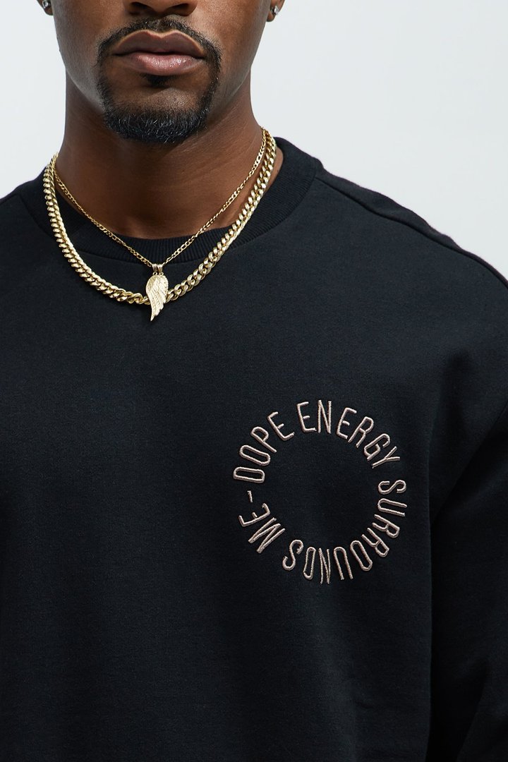Tayson Dope Energy Crewneck Sweatshirt - Black