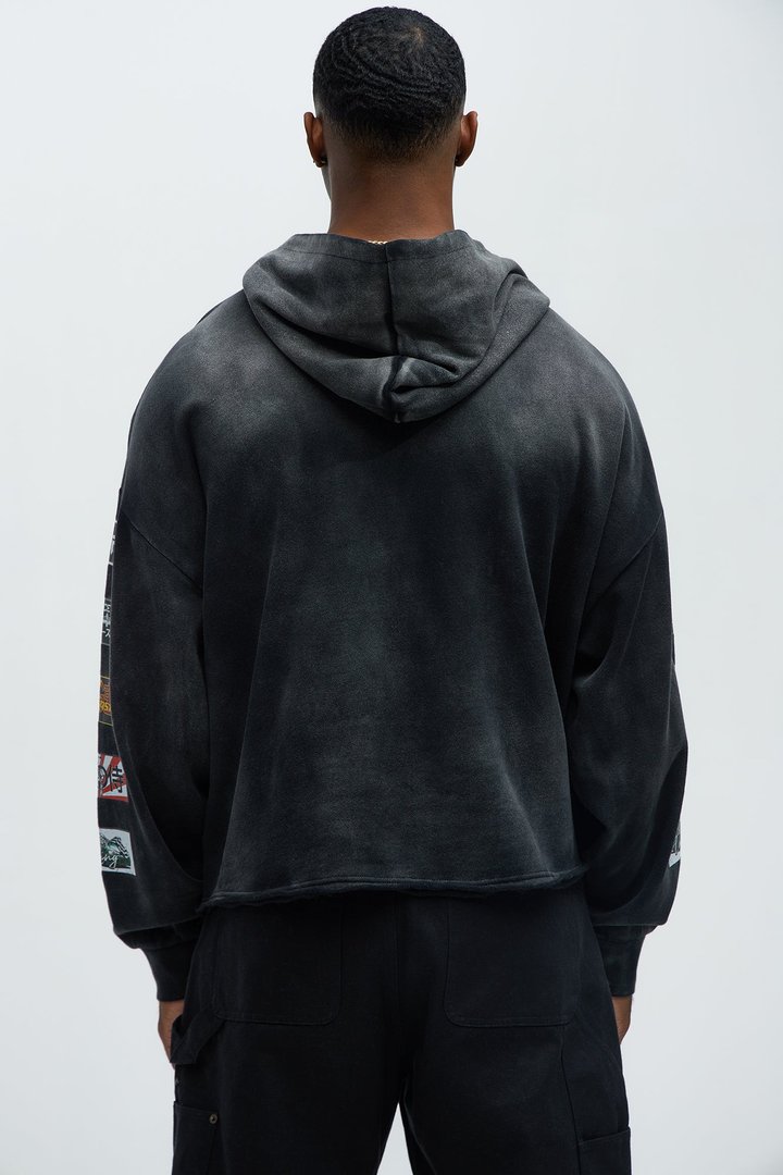 Tayson Speed Demons Boxy Hoodie - Black Wash