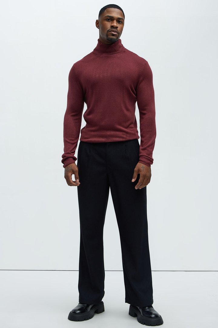 DeAngelo Turtleneck Sweater - Burgundy