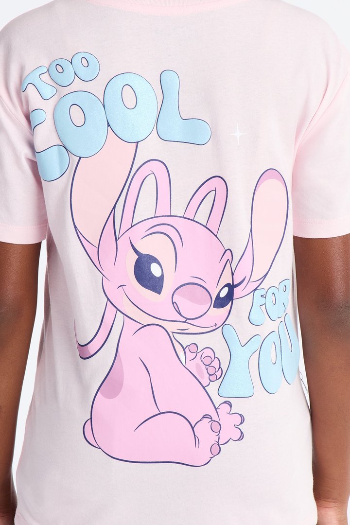 Mini Angel Trend Setter Short Sleeve Front/Back Tee - Light Pink