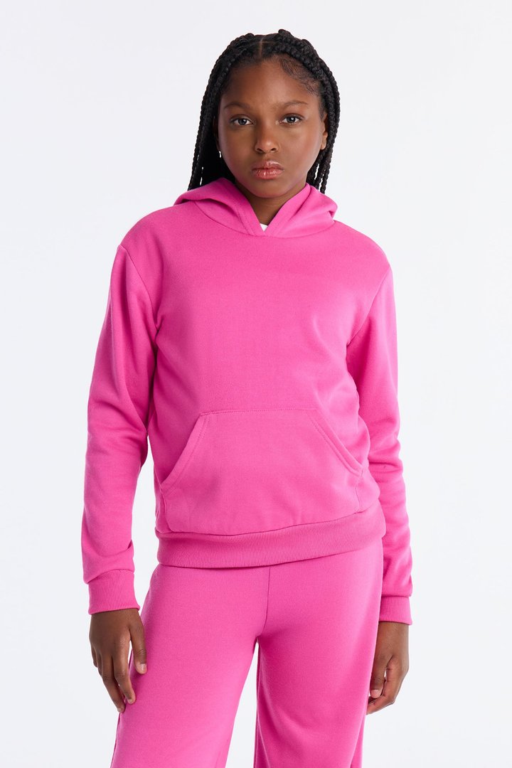 Mini Figure It Out Fleece Pant Set - Hot Pink