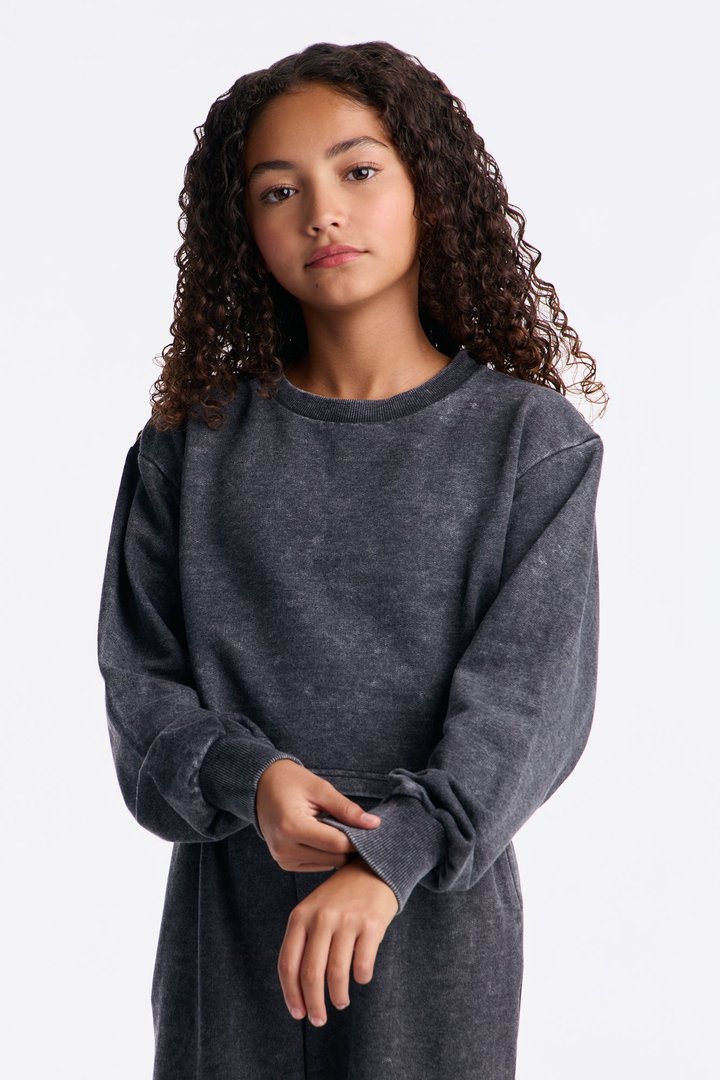 Mini She's Cool Like That Sweatshirt And Jogger Pant Set - Black