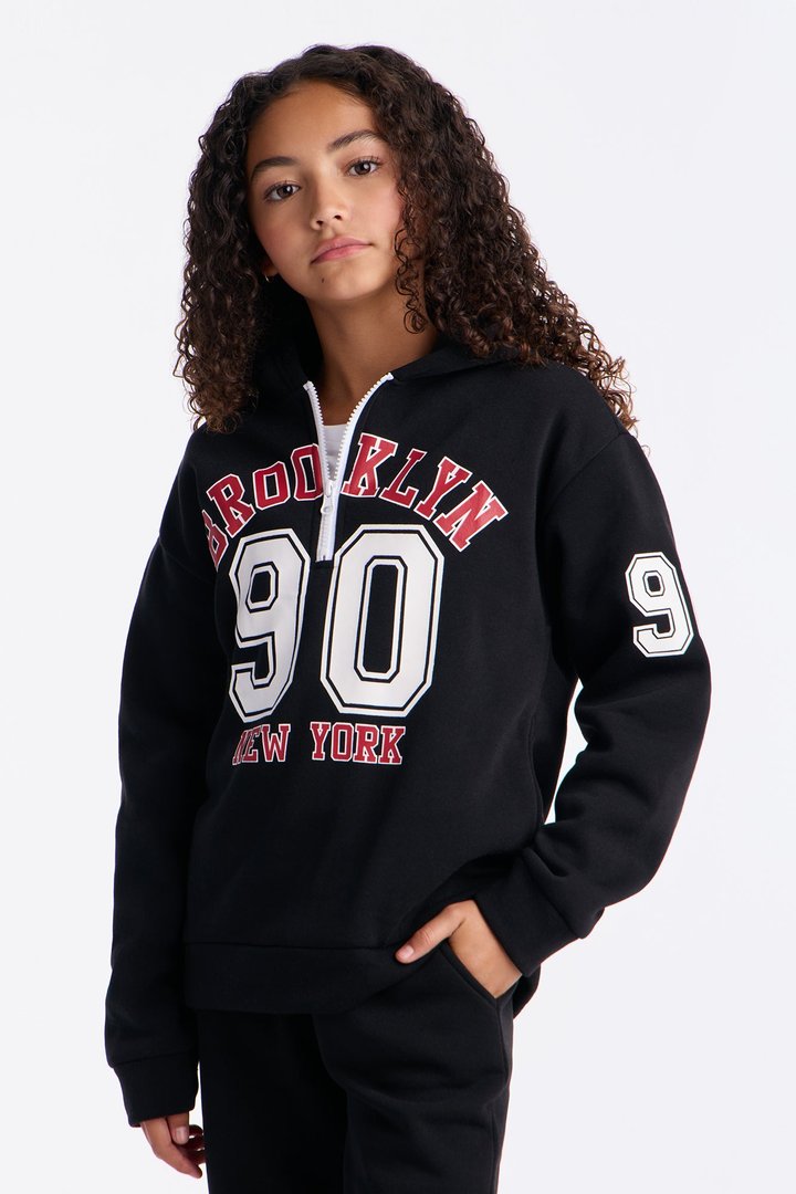 Mini Brooklyn NY Fleece Pant Set - Black/Red