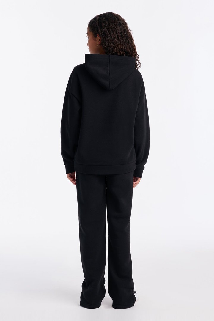 Mini Setting Intentions Fleece Sweatsuit Set - Black