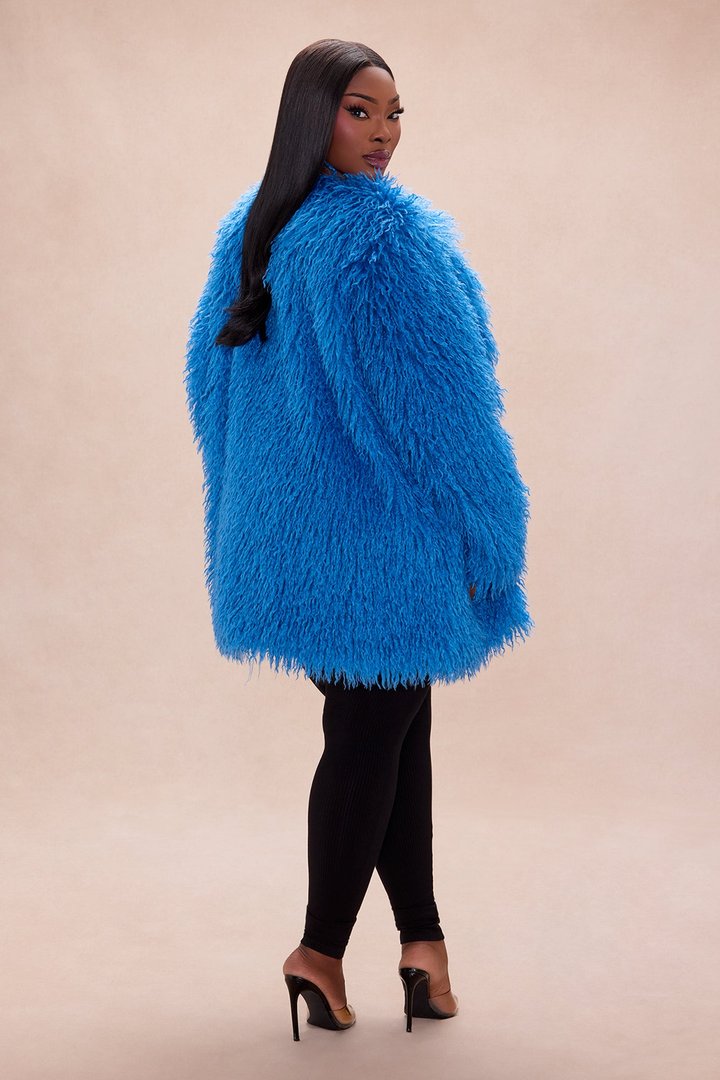 Aubrie Faux Fur Jacket - Blue